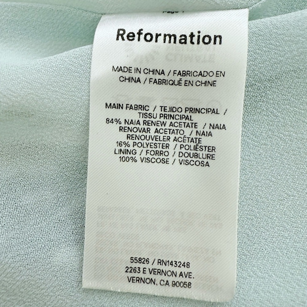 NWT Reformation Kavi Satin Floral Dress in Halo Size 8 - Picture 13 of 15
